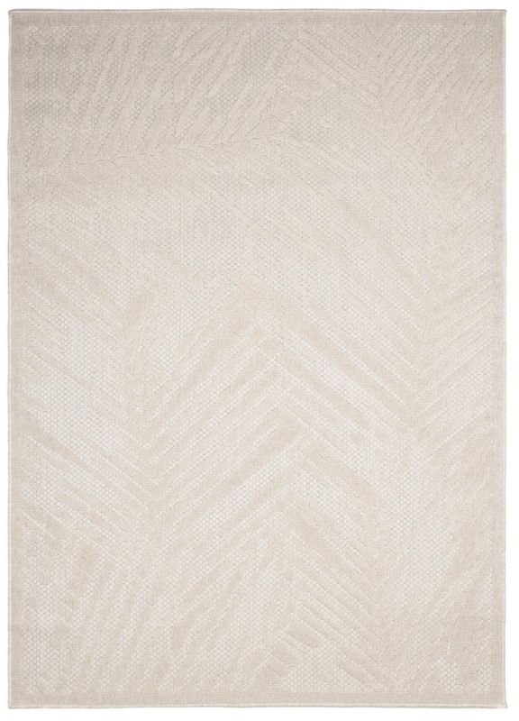 Dywan wewnętrzny/zewnętrzny Cansas BD80B prostokąt Mazovia 80x 150 cm beżowy,kremowy motyw roślinny krótki włos 1 szt.