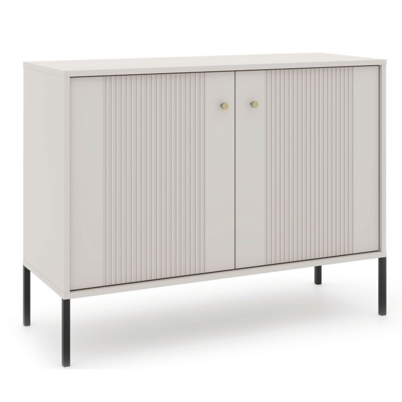 Komoda Soft 104 cm Mebel Elite Dwudrzwiowa Ryflowana Kaszmir 1 szt