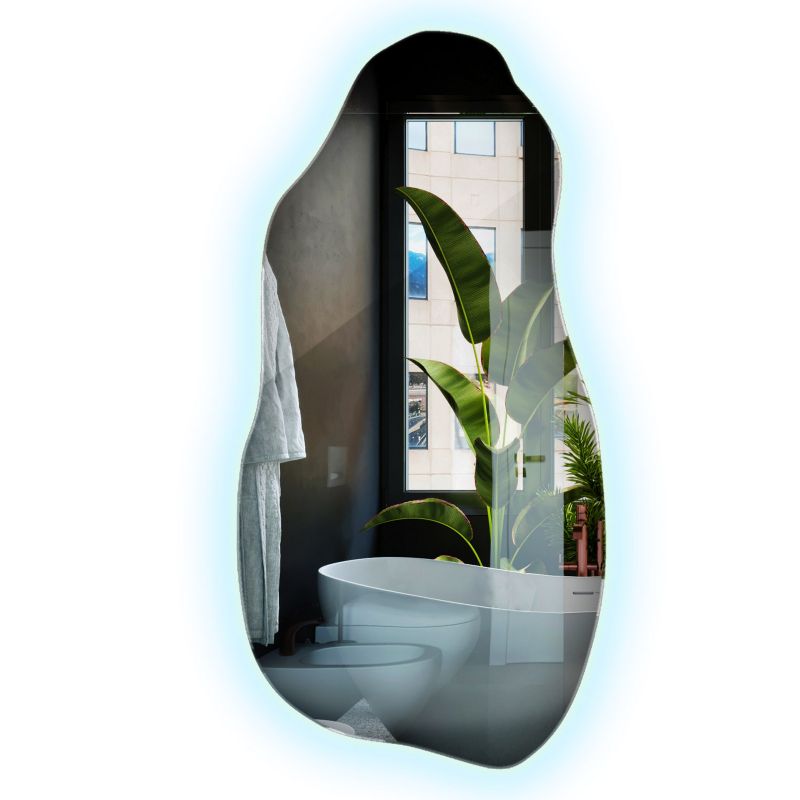 Lustro Wiszące Do Wizażu Wallfluent 45 cm x 90 cm LED Światło Neutralne 1 szt.