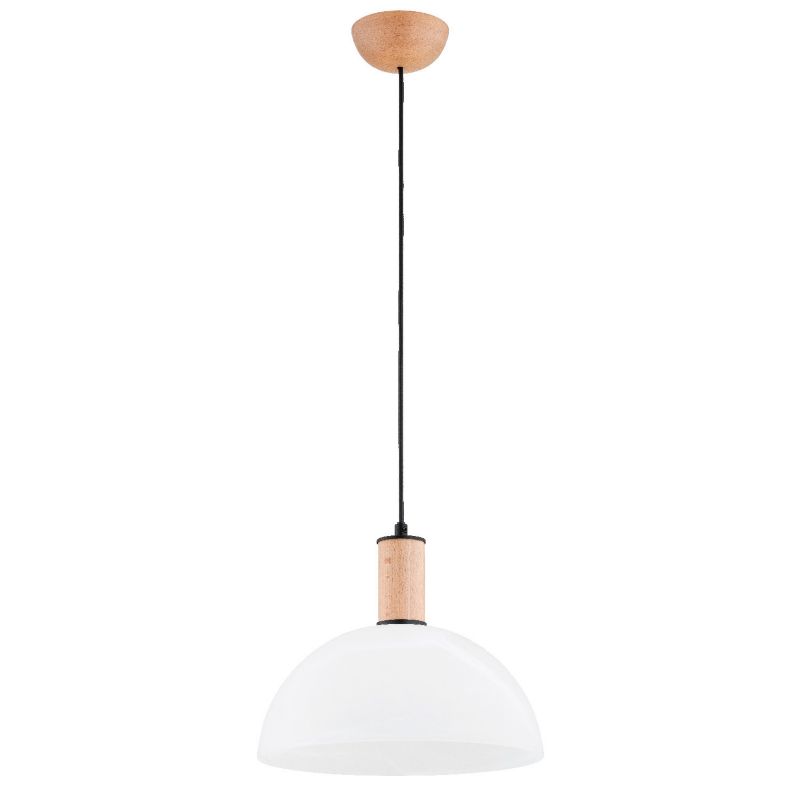 Lampa wisząca Alfa Terrin 4017 jasne drewno-biała do kuchni 1xE27 x 15W 1 szt.