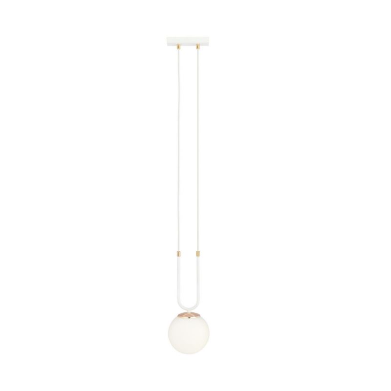 Lampa sufitowa wisząca Emibig Glam 1984 biało-złota kula szklana 1xE14 x 10W 1 szt.