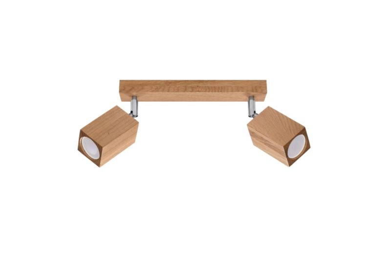 Spot Sollux Lighting Keke chrom i ciemne drewno 2 x GU10 x 40W IP20 wym: 5 x 30 cm - 1 szt.