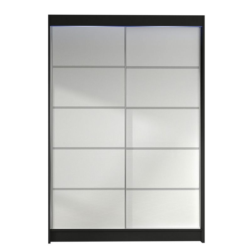 Szafa MIRJAN 24 z drzwiami przesuwnymi Lino IV z oświetleniem RGB czarny/biały 1 szt.