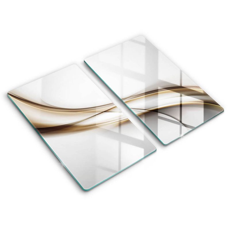 Szklana deska do krojenia Wallfluent 30x52 cm Łagodne linie abstrakcja 2 szt.
