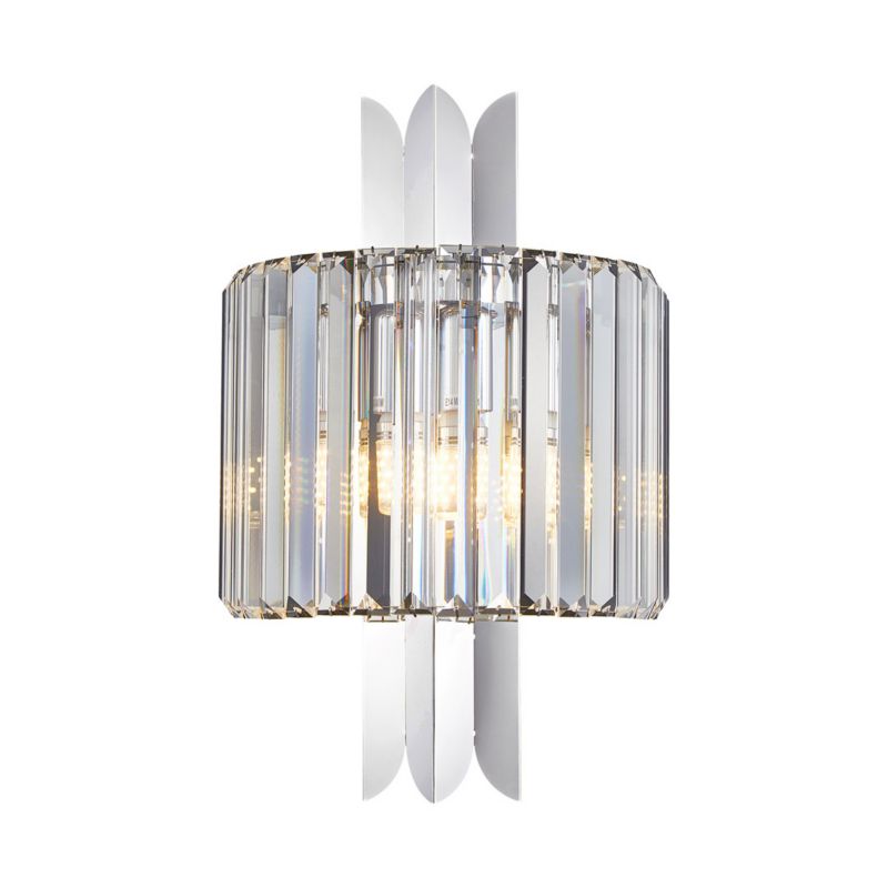 Kinkiet ścienny Milagro Margot chromowany szkło kryształowe 2 x E14 x 40W IP20 wym: 41 x 16 x 16 cm - 1 szt.
