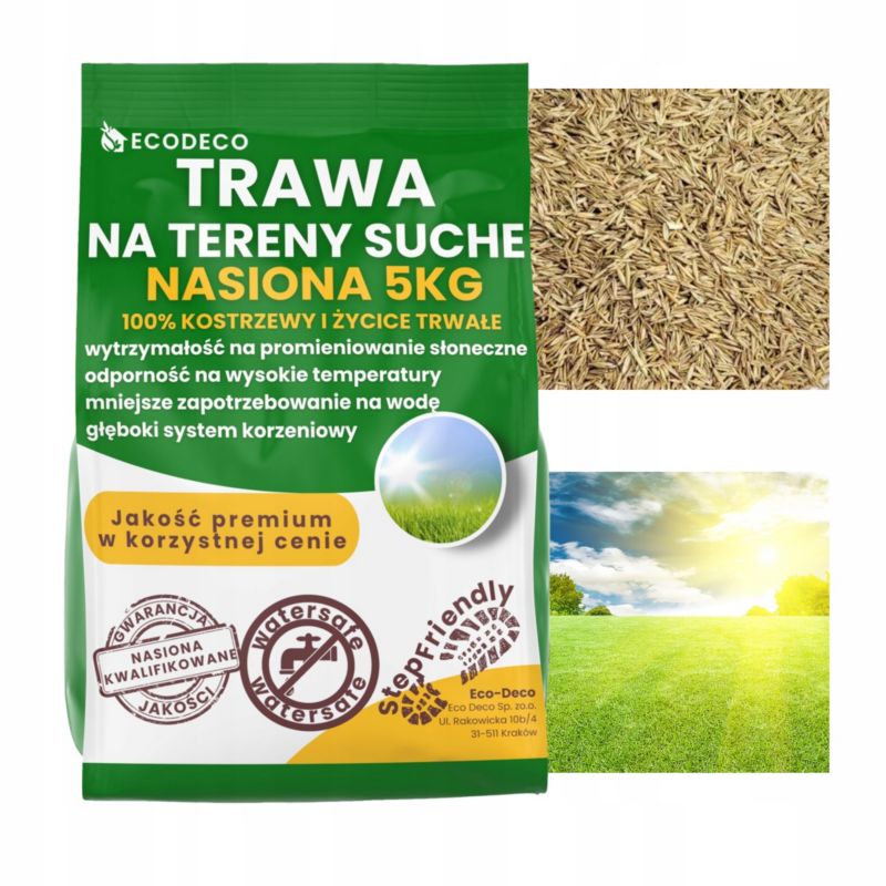 Nasiona trawy Eco Deco 5 kg odporna na suszę samoregenerująca wieloletnia 1 szt.