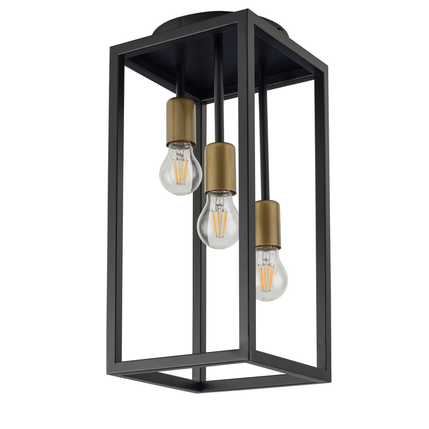 Sigma Lampa sufitowa VIGO 3x60W E27 czarno-złota