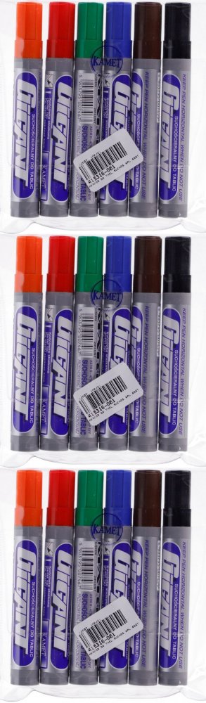 3x Marker suchościeralny Kamet Gigant, okrągła, 3mm, 6 sztuk, mix kolorów