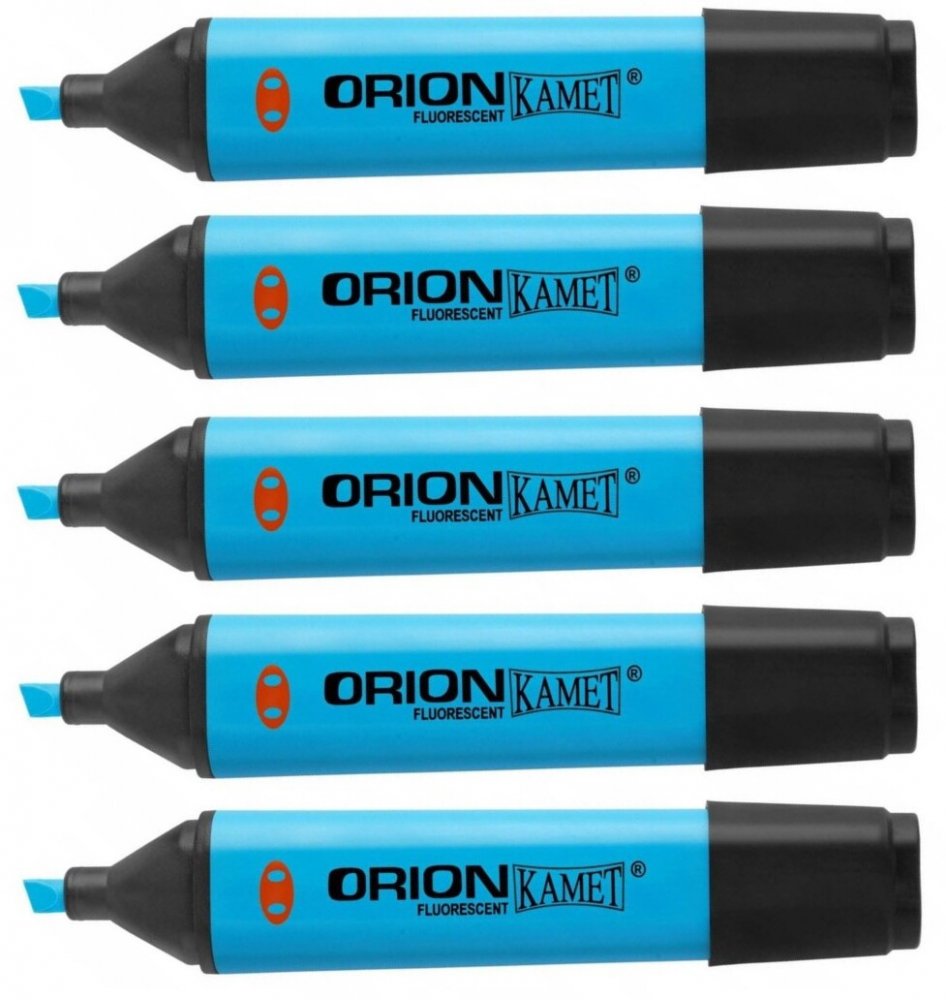 5x Zakreślacz Kamet, Orion, ścięta, niebieski