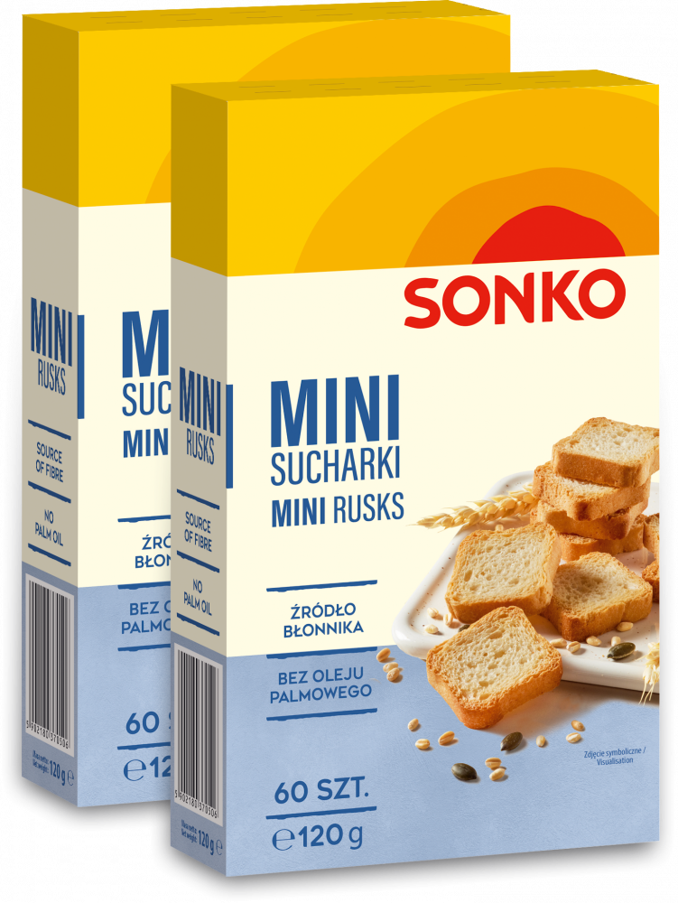 2x Mini sucharki Sonko, 60 sztuk, 120g