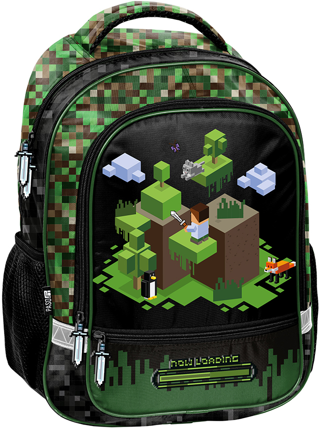 Plecak szkolny Paso Minecraft, dwukomorowy, 38x28x15cm