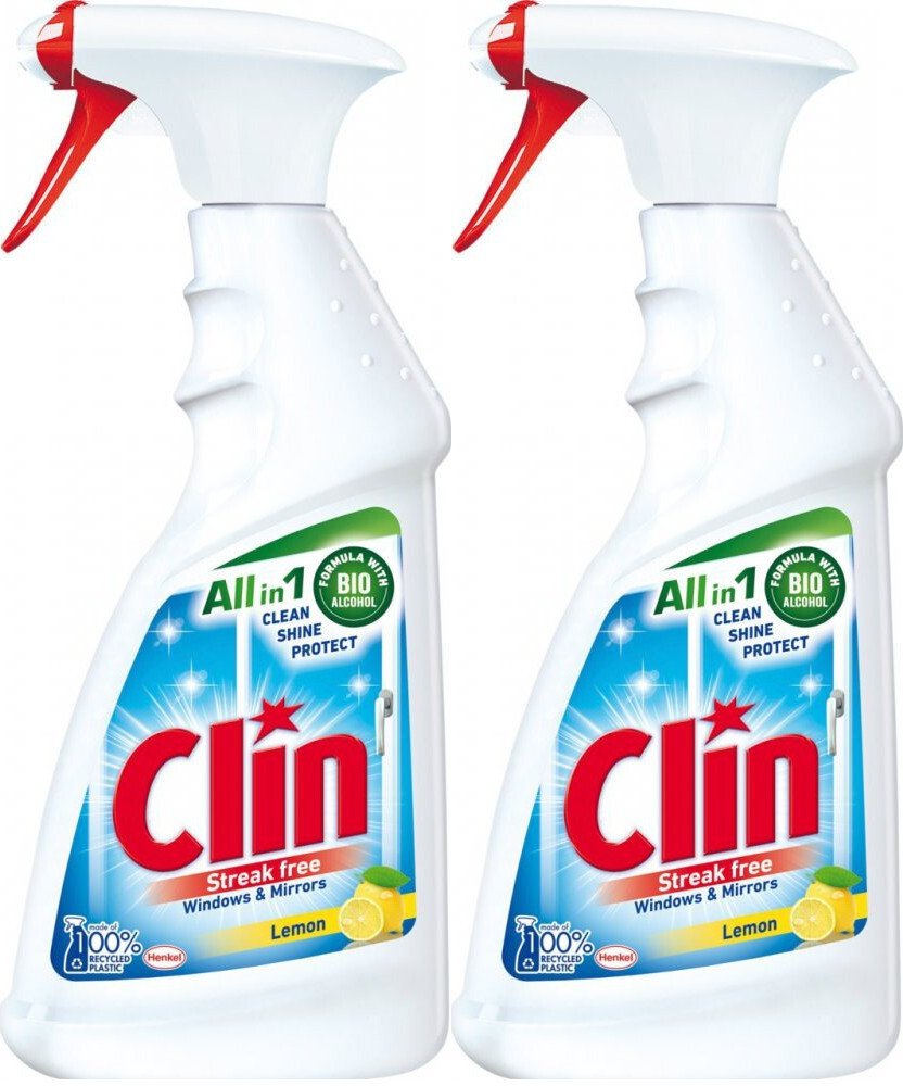 2x Płyn do mycia szyb Clin, z rozpylaczem, lemon, 500ml