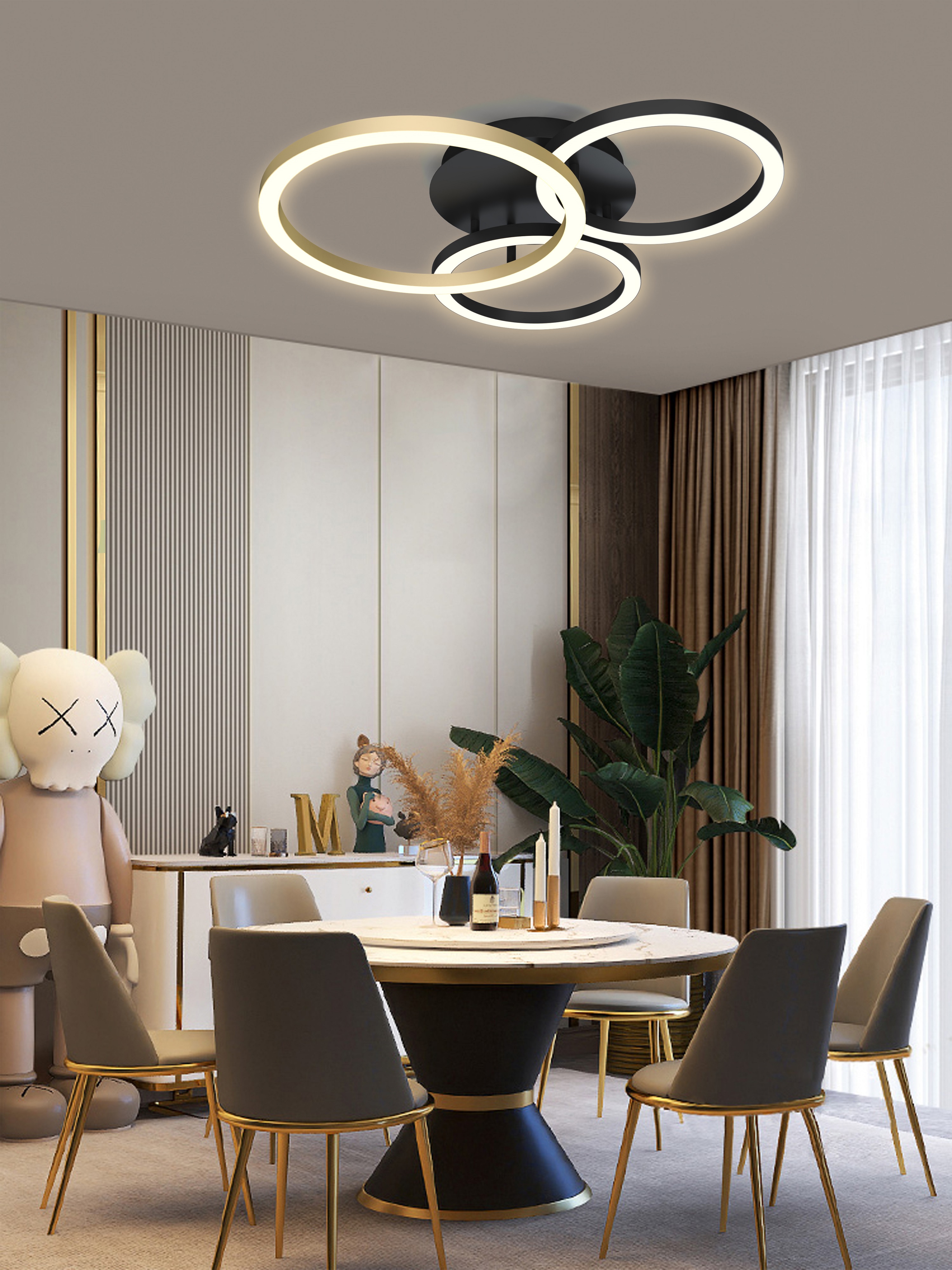 Aviano Bayeux lampa podsufitowa 3x17 W czarna 9042-304