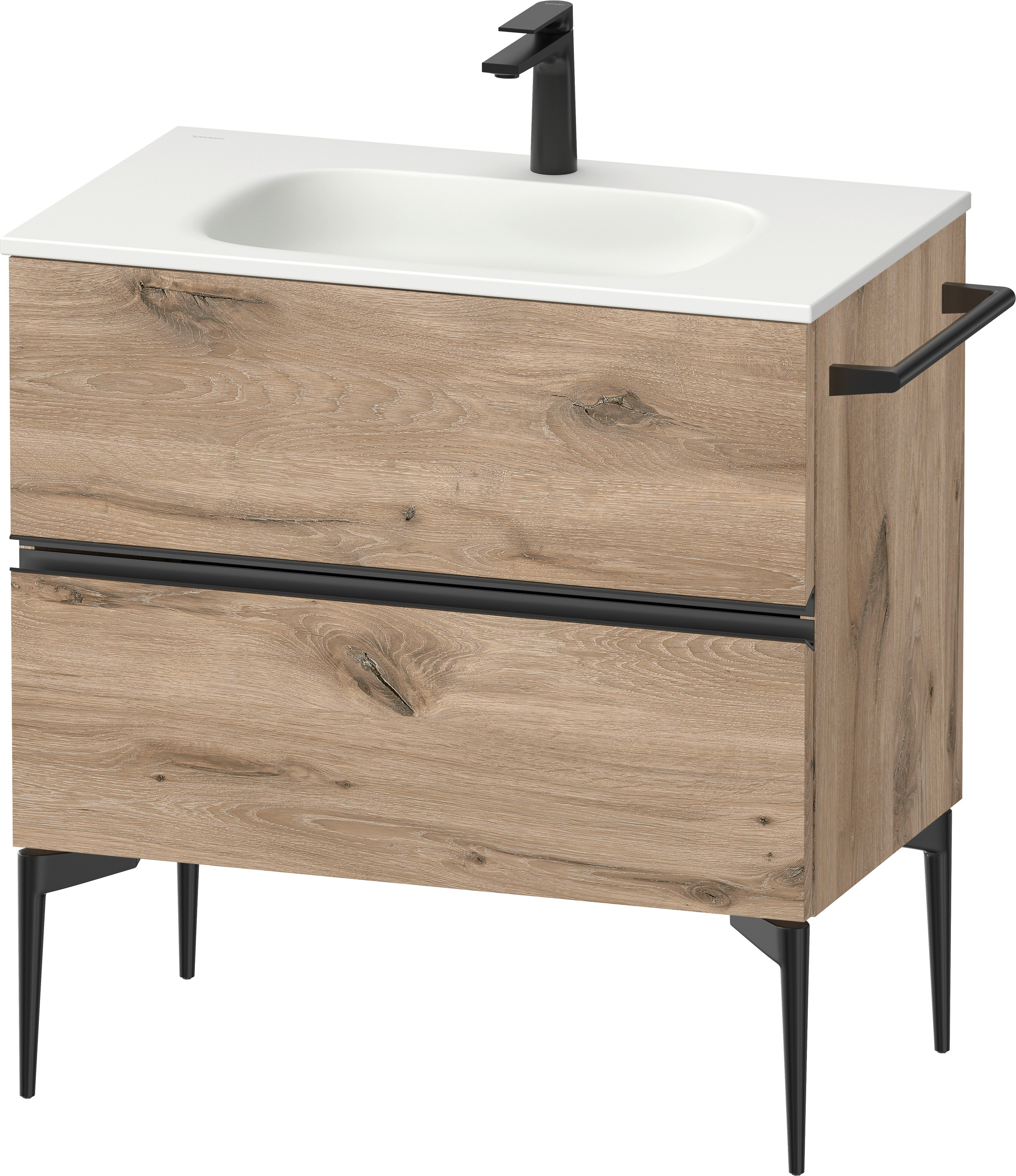 Duravit Sivida szafka 81x47,7x59,2 cm podumywalkowa wisząca czarna-dąb SV46510BD550000