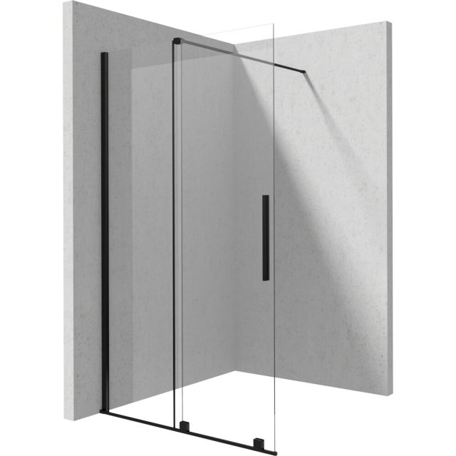 DEANTE Ścianka prysznicowa PRIZMA walk-in przesuwna 90x195 nero KTJ_N