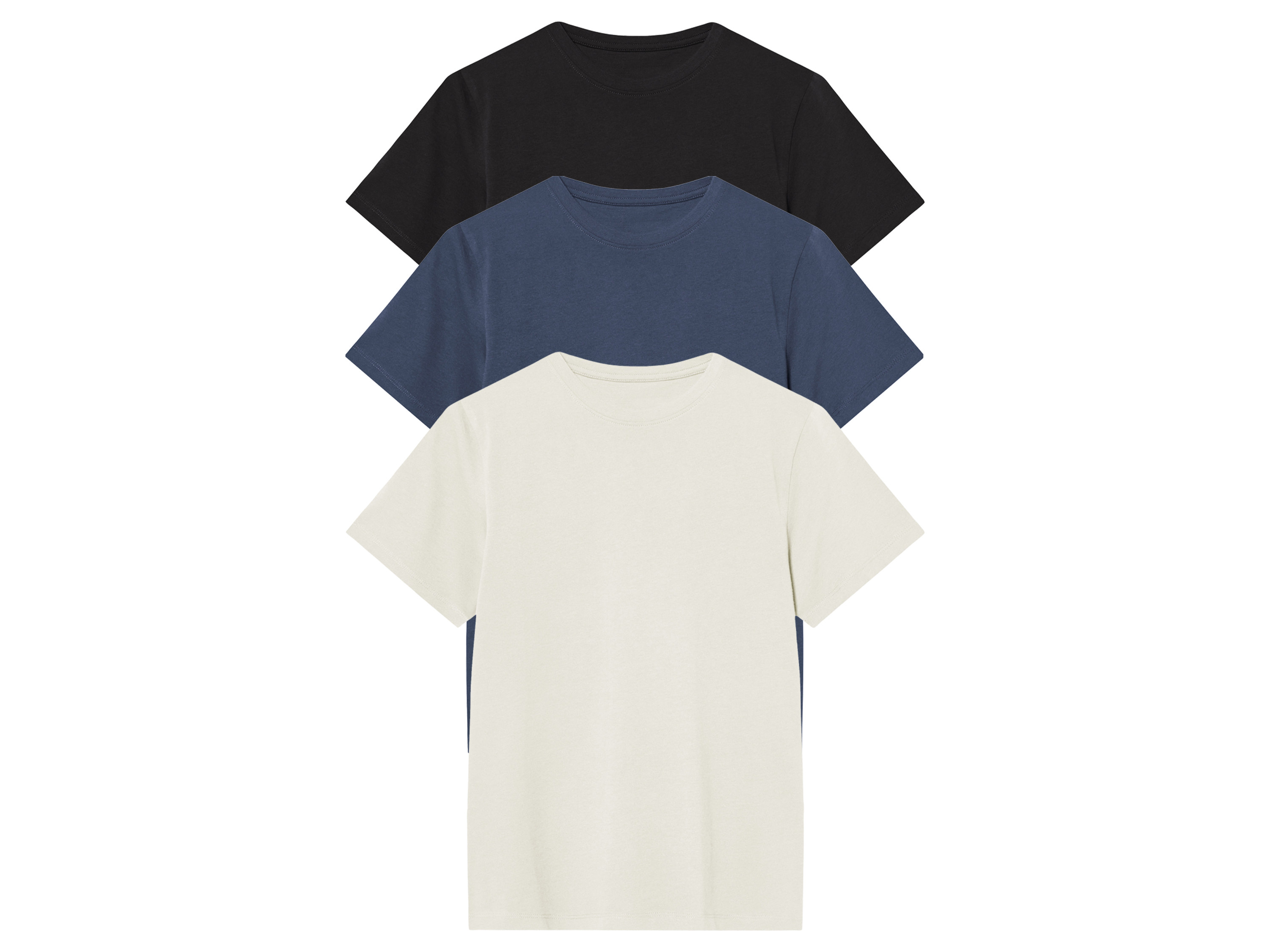 esmara Komplet 3 t-shirtów chłopięcych Czarny/niebieski/biały, 158/164