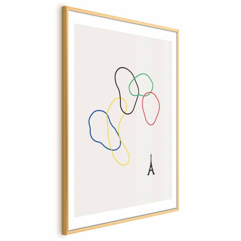 Plakat Artgeist Kolorowe koła 21x30 cm z ramą złotą 1 szt