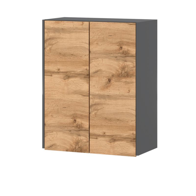 Szafka Kuchenna Hurtownia-Mebli Wisząca Bella górna W80 80cm Szary Mat Dąb Wotan 80x30x100 cm 1szt.
