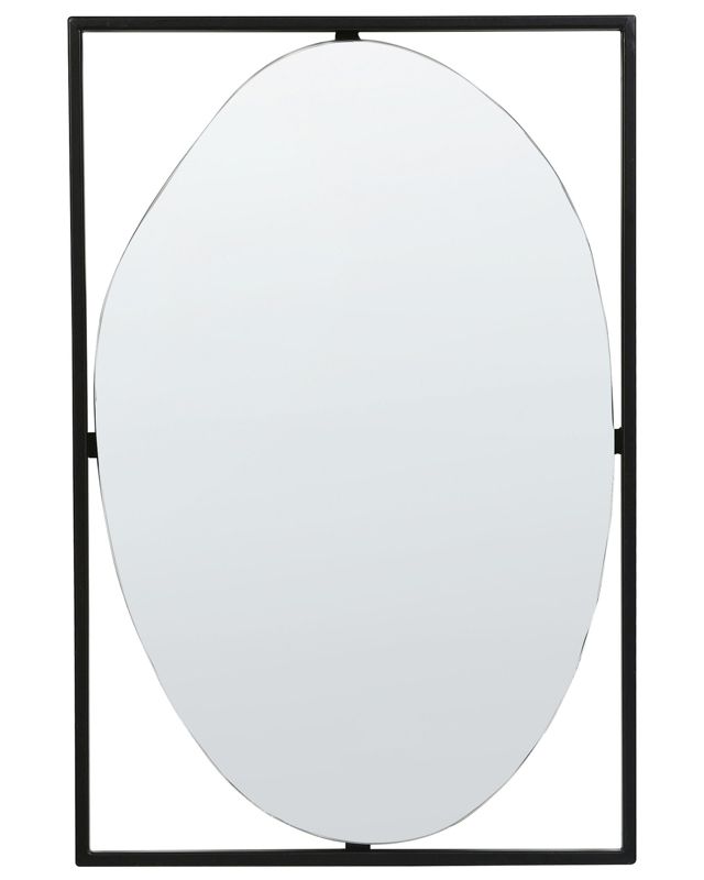 Lustro ścienne Nibelle 40 cm 60 cm Metal Czarny 1 szt.