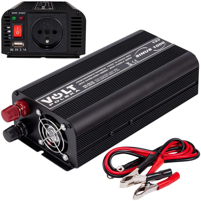 Przetwornica napięcia Volt Polska sinus 1000 12V 230V 1000W 1szt.