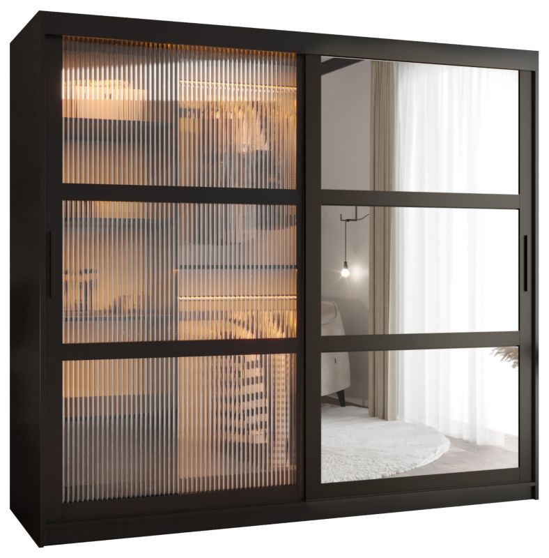 Szafa przesuwna Garderoba Abiks FLUTES 2 200 czarny 1 szt.