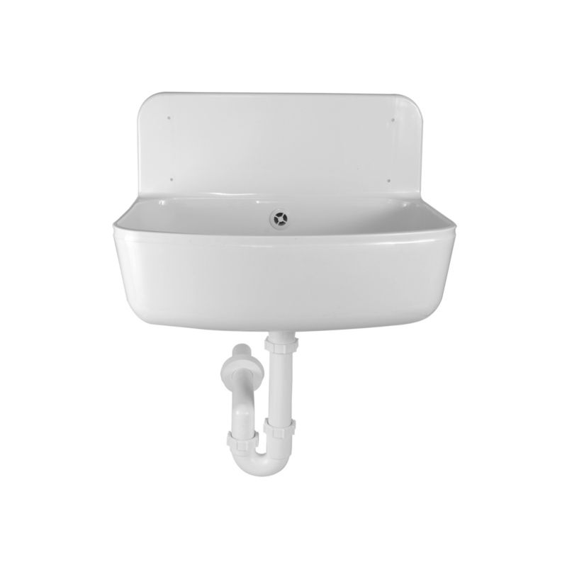 Zlew Domotechnika gospodarczy 49x35cm syfon korek biały 1szt