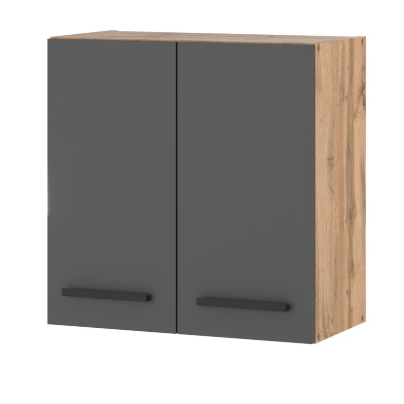 Szafka Kuchenna Hurtownia-Mebli Wisząca Blanka górna W60 60cm Dąb Wotan Szary Mat 60x30x60 cm 1szt.
