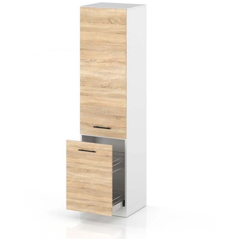 Szafka Kuchenna Hurtownia-Mebli Stojąca Cargo S60 CARGO sPremium 60cm Biały Mat Dąb Sonoma 60x58x211 cm 1szt.