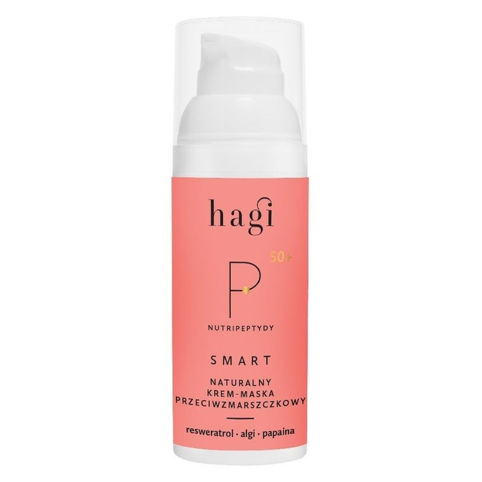Hagi Smart P - naturalny krem - maska przeciwzmarszczkowy do twarzy, szyi i dekoltu - nutripeptydy, 50 ml