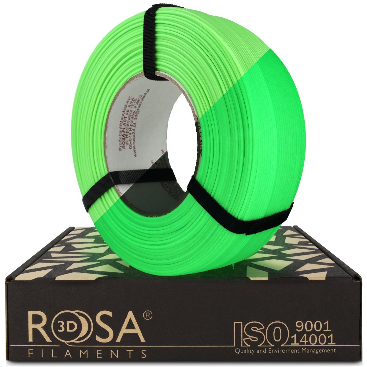 FILAMENT 3D ReFill PLA Starter Neon Green Glow in the Dark, UV Glow 1kg