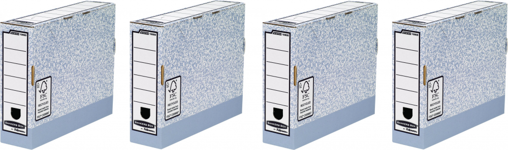 4x pudło archiwizacyjne Fellowes BANKERS BOX SYSTEM, 80mm, szary