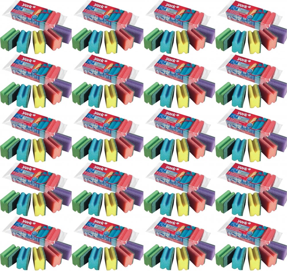 20x Zmywak kuchenny profilowany York, 5 sztuk, mix kolorów