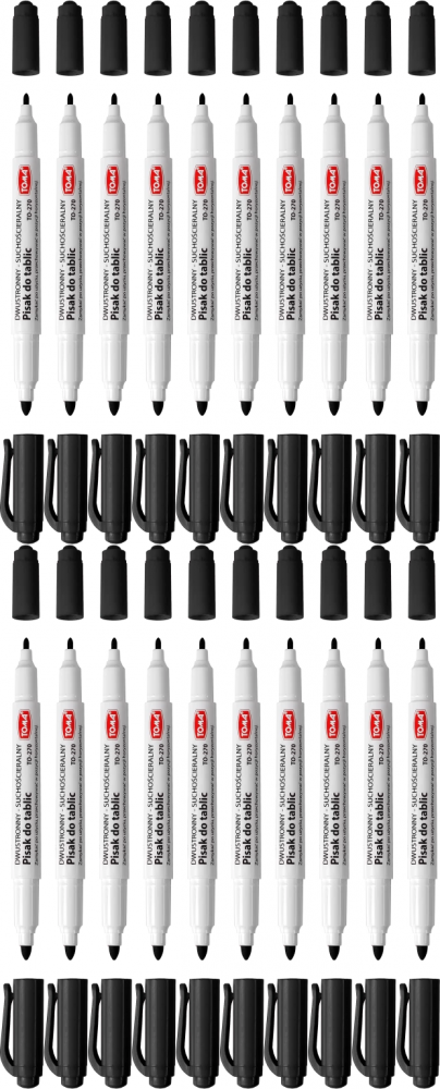20x Marker suchościeralny Toma 270, dwustronny, okrągła, 0.8/1.5 mm, czarny