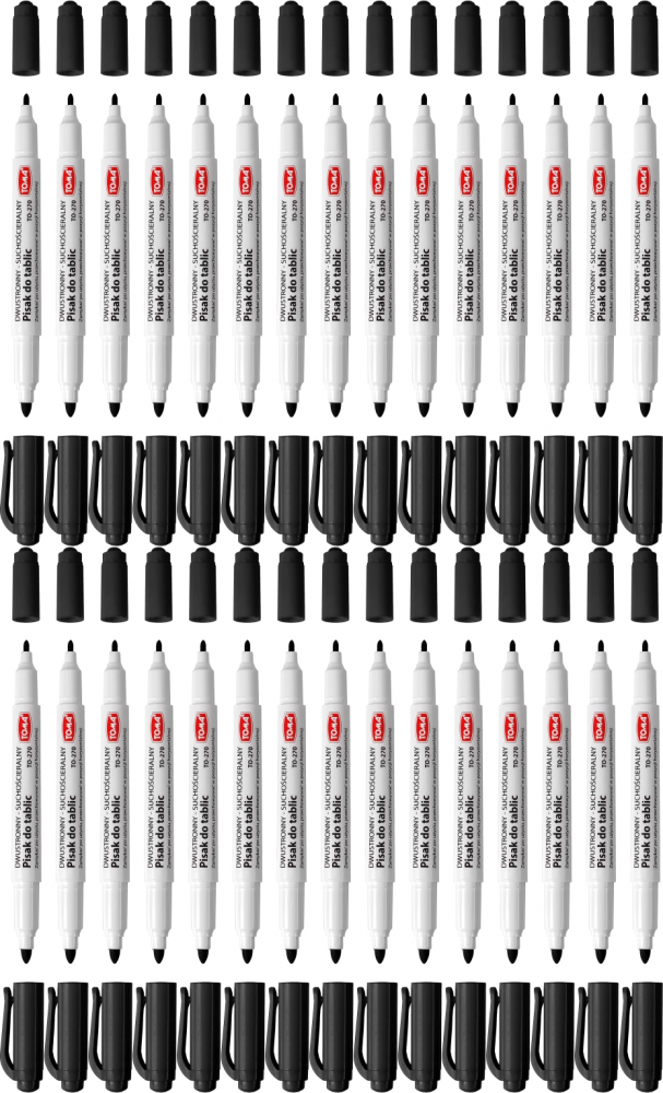 30x Marker suchościeralny Toma 270, dwustronny, okrągła, 0.8/1.5 mm, czarny