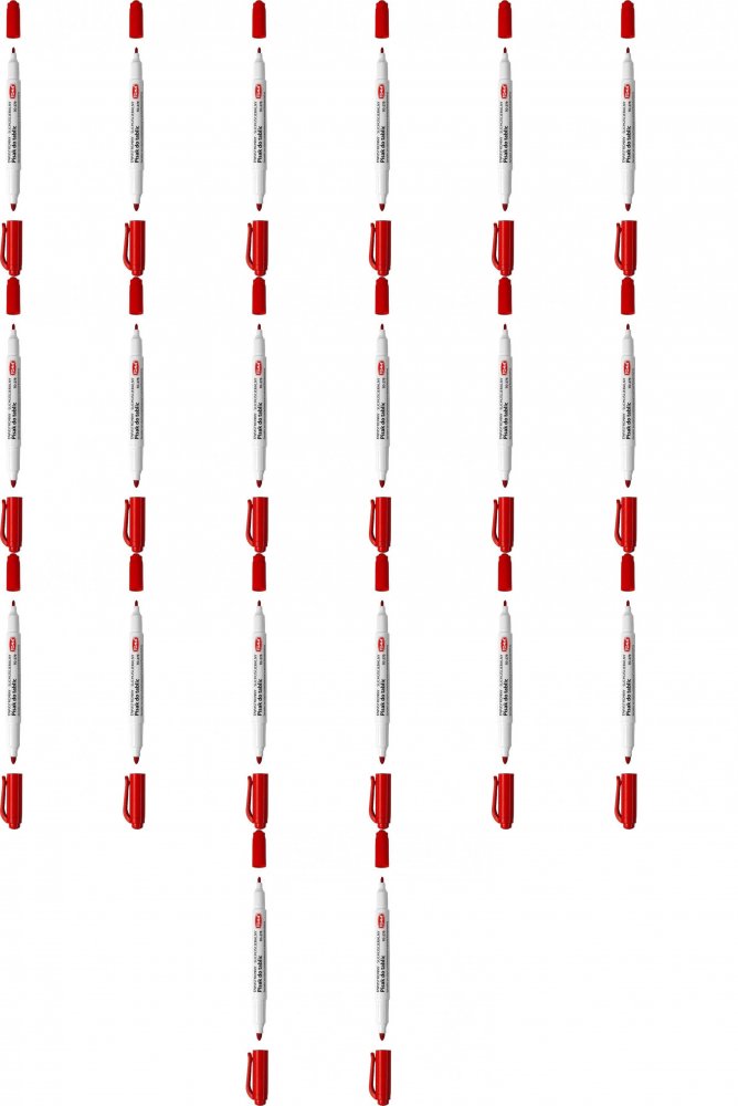 20x Marker suchościeralny Toma 270, dwustronny, okrągła, 0.8/1.5 mm, czerwony