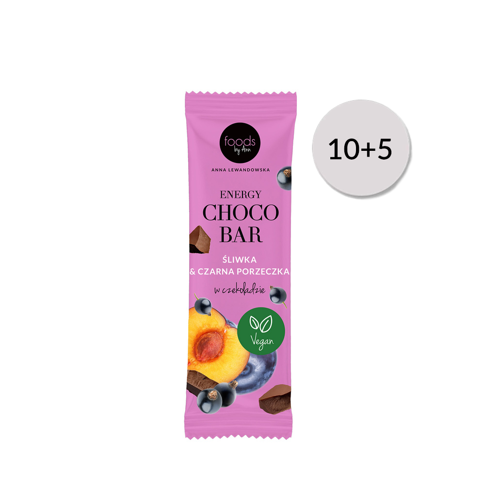 Energy Choco Bar śliwka & czarna porzeczka w czekoladzie, 35 g 10+5 gratis