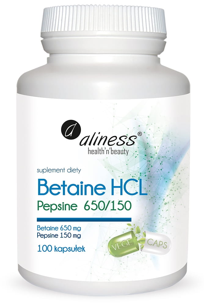 Betaina HCL Pepsyna 650/150 100kaps. VEGE Aliness
