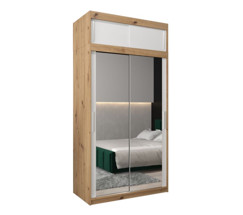 Szafa przesuwna Garderoba Abiks Tokyo 3 120 artisan + biały z nadstawką 1 szt.