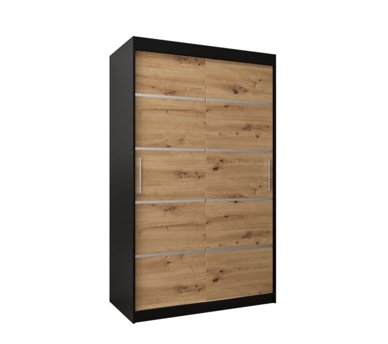 Szafa przesuwna Garderoba Abiks Verona 1 120 czarny + artisan 1 szt.