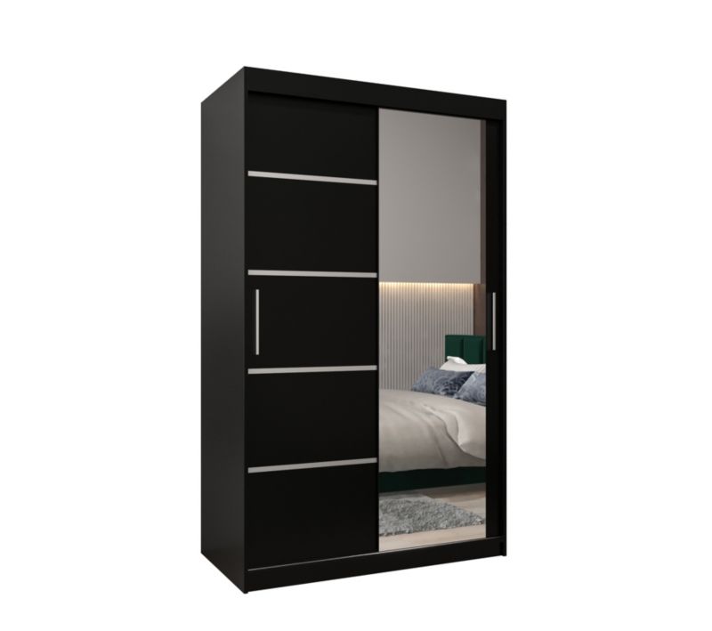 Szafa przesuwna Garderoba Abiks Verona 2 120 czarny + czarny 1 szt.
