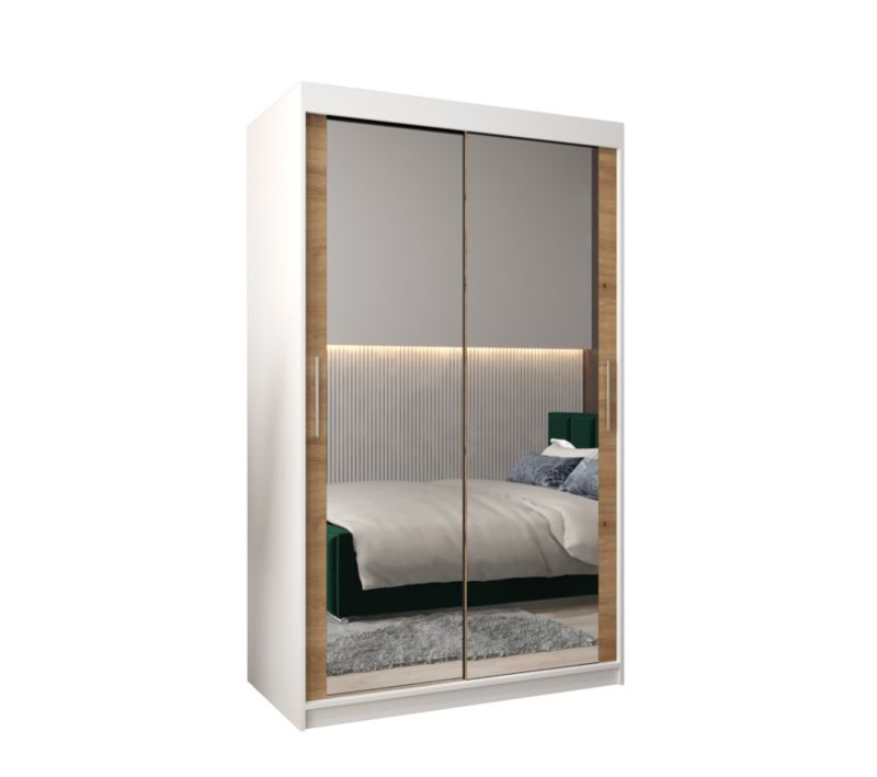 Szafa przesuwna Garderoba Abiks Tokyo 3 120 biały + artisan 1 szt.