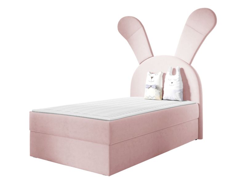 Łóżko kontynentalne MIRJAN 24 Bunny Light 100x200, Strona: Lewa różowy 1 szt.