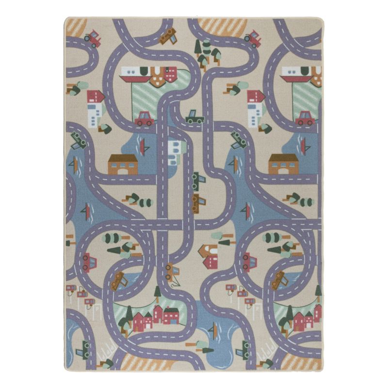 Dywan dziecięcy 200x300 cm Miasteczko ulice e-floor beżowy 1 szt