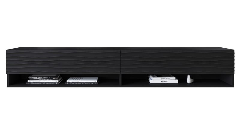 Szafka RTV MIRJAN 24 A180 MDF czarny/czarna fala 1 szt.