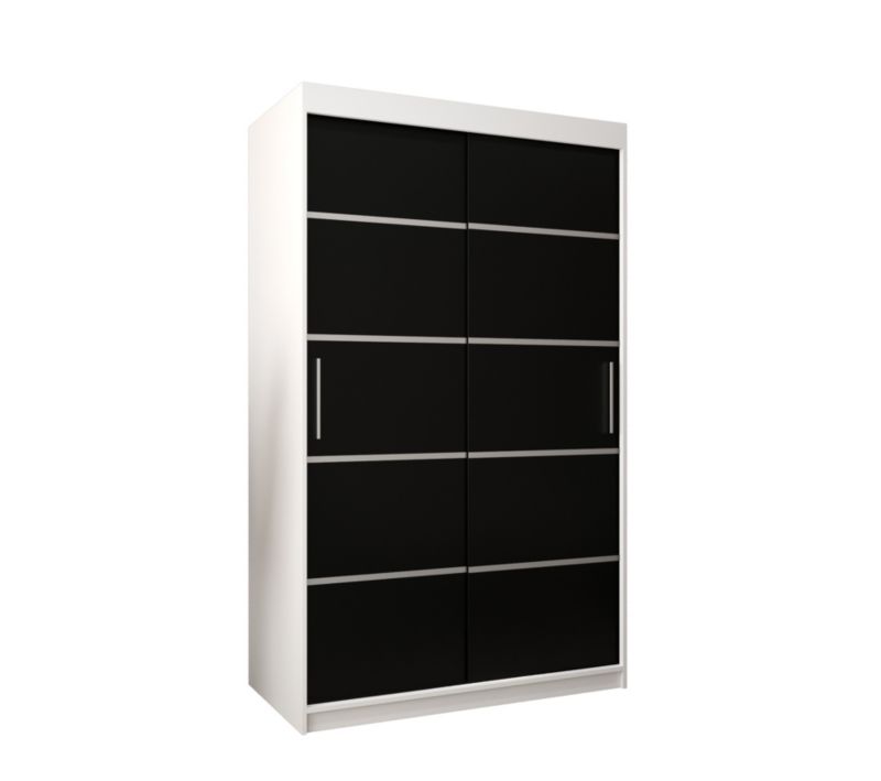 Szafa przesuwna Garderoba Abiks Verona 1 120 biały + czarny 1 szt.