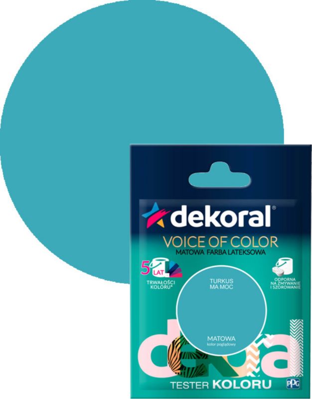 Testerfarby kolorowej Dekoral Voice of Color turkus ma moc 0,05 l