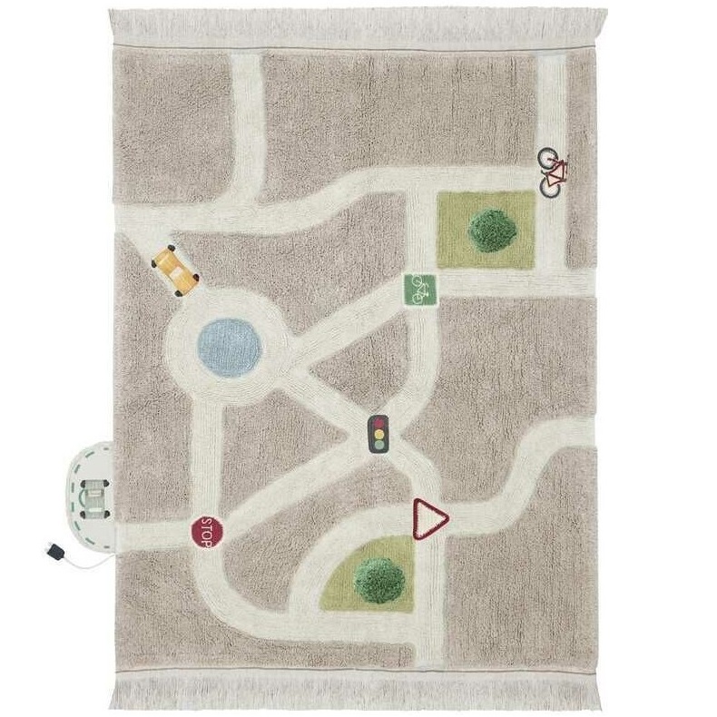 Dywan bawełniany do zabawy mapa miasta Eco-City 200x300 cm Maxi Rugs Lorena Canals KC
