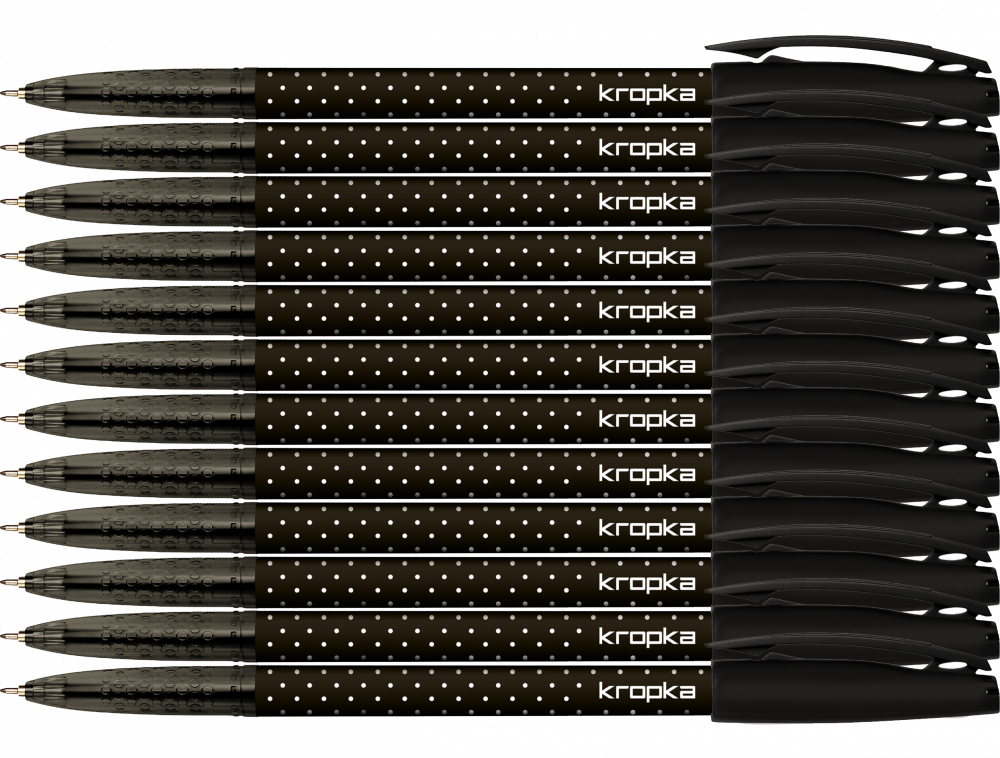 12x Długopis Rystor, Kropka RS, 0.7mm, czarny