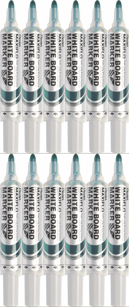 12x Marker suchościeralny Pentel Maxiflo MWL5M, z tłoczkiem, okrągła, 6mm, zielony