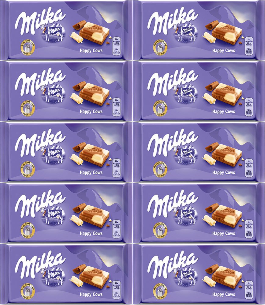 10x Czekolada Milka Łaciata, 90g